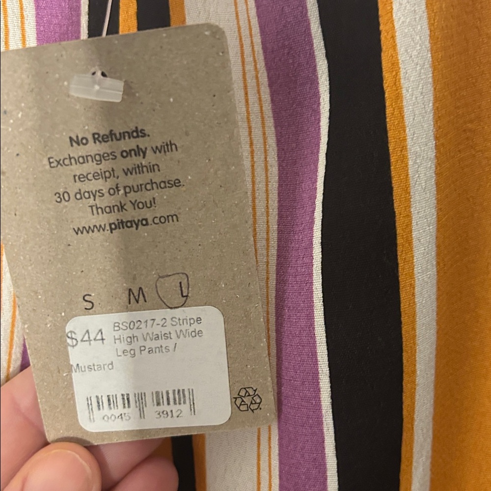 Blue Blush Multicolor Striped Pants Size L (112) - Picture 3 of 5